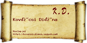 Kovácsi Diána névjegykártya