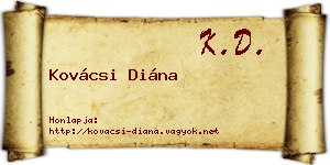 Kovácsi Diána névjegykártya